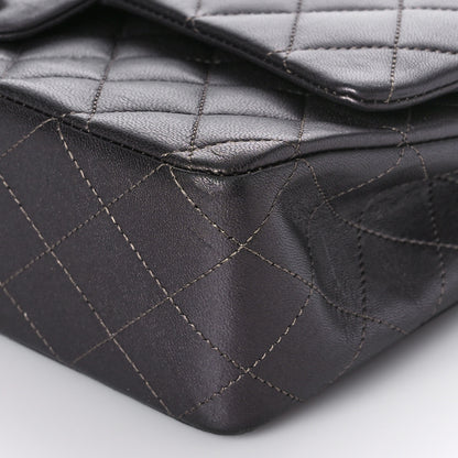 Chanel Metallic Lambskin Quilted Medium Double Flap Pewter 8 of 13