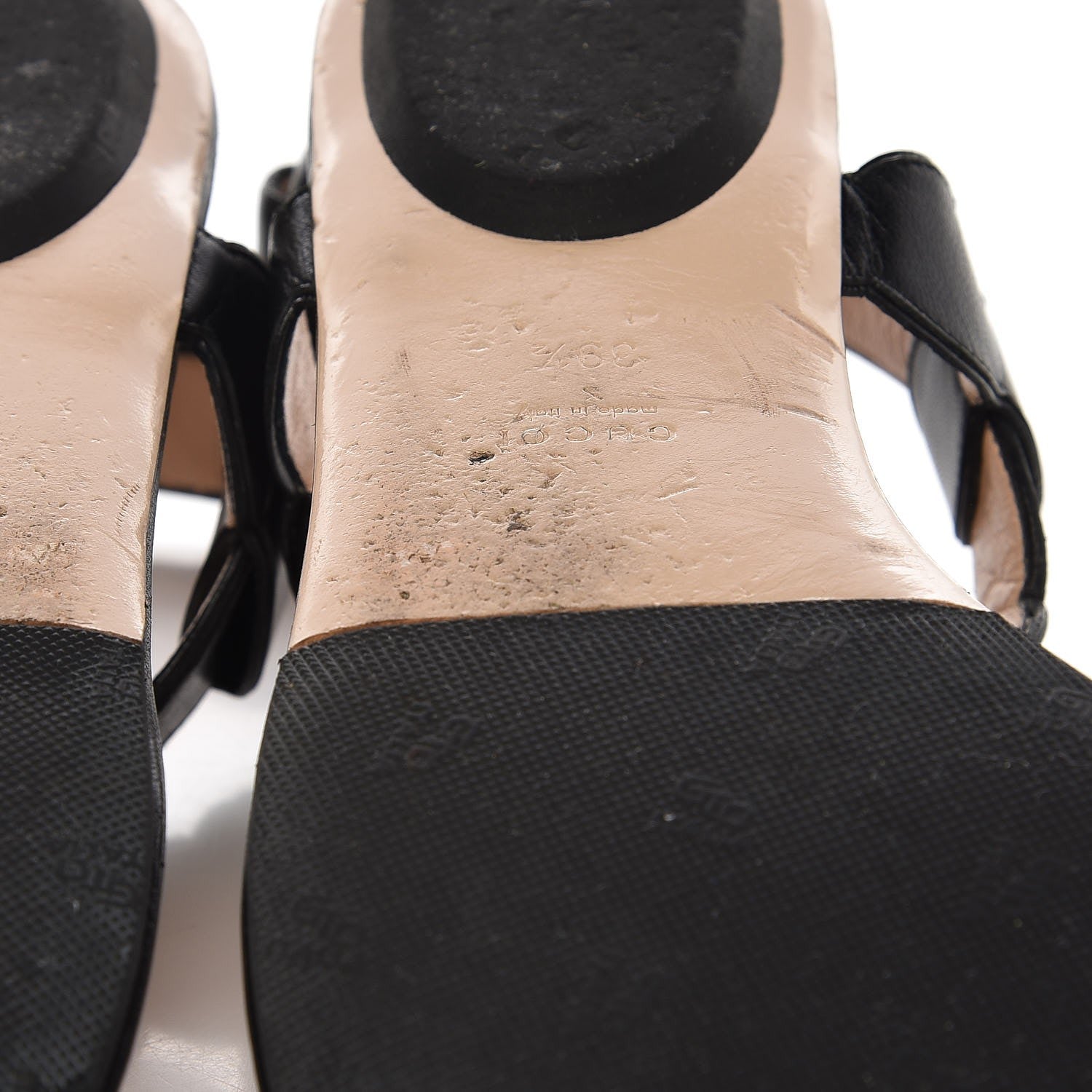 Gucci Nappa Willow Pearl Thong Sandals 39.5 Black 15 of 16