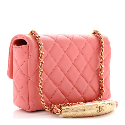 Chanel Lambskin Quilted Mini Quilted Handle Crush Flap  Pink 3 of 11