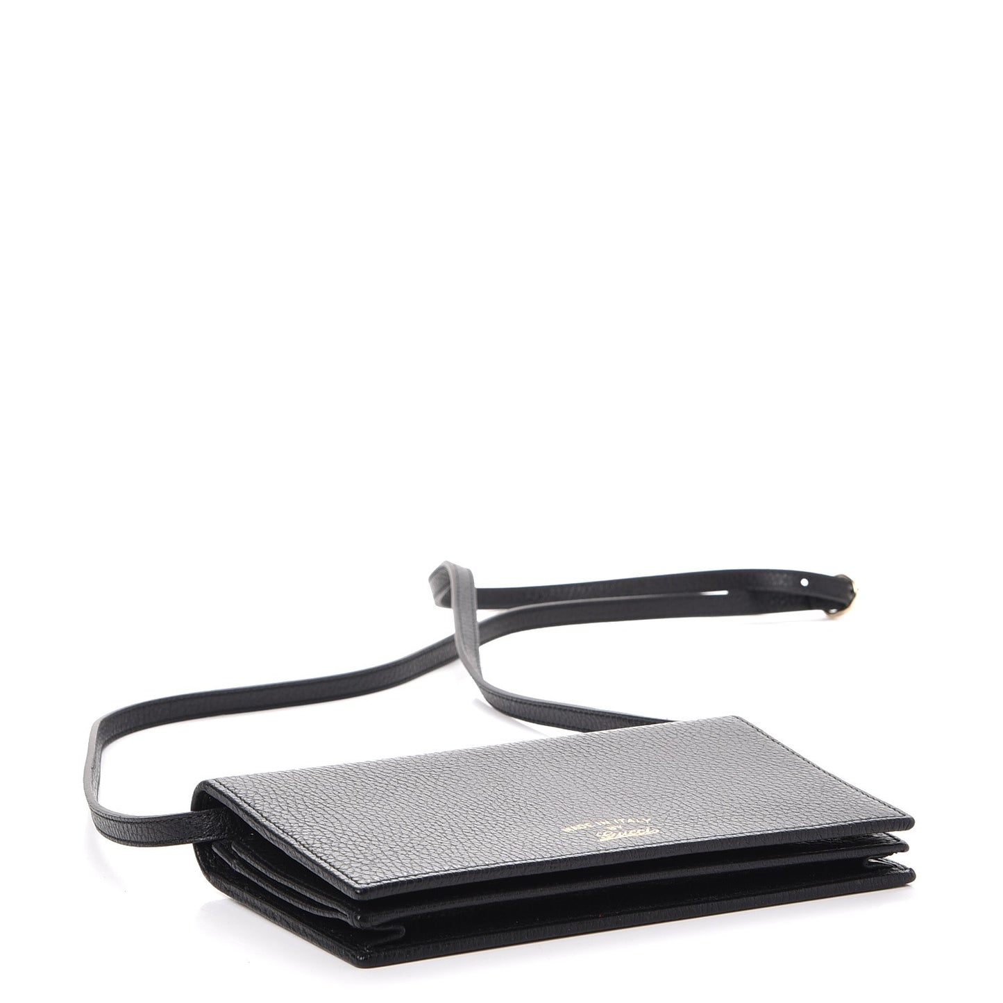 Dollar Calfskin Mini Swing Wallet Bag Black