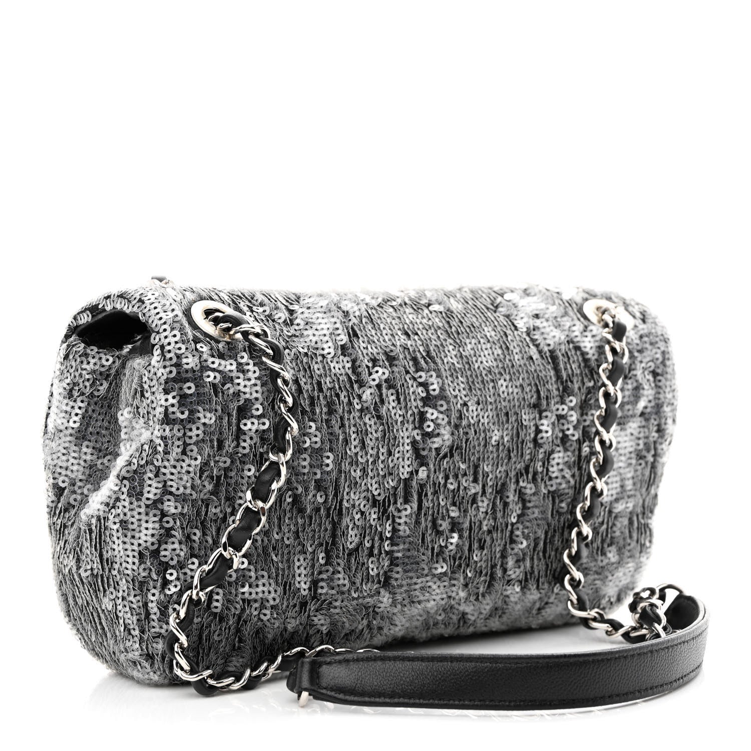 Chanel Sequin Mini Rectangular Flap Silver 3 of 11