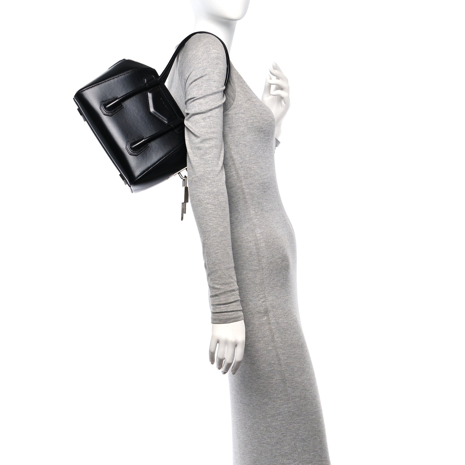 Givenchy Box Calfskin Mini Lock Antigona Shoulder Bag Black 2 of 11