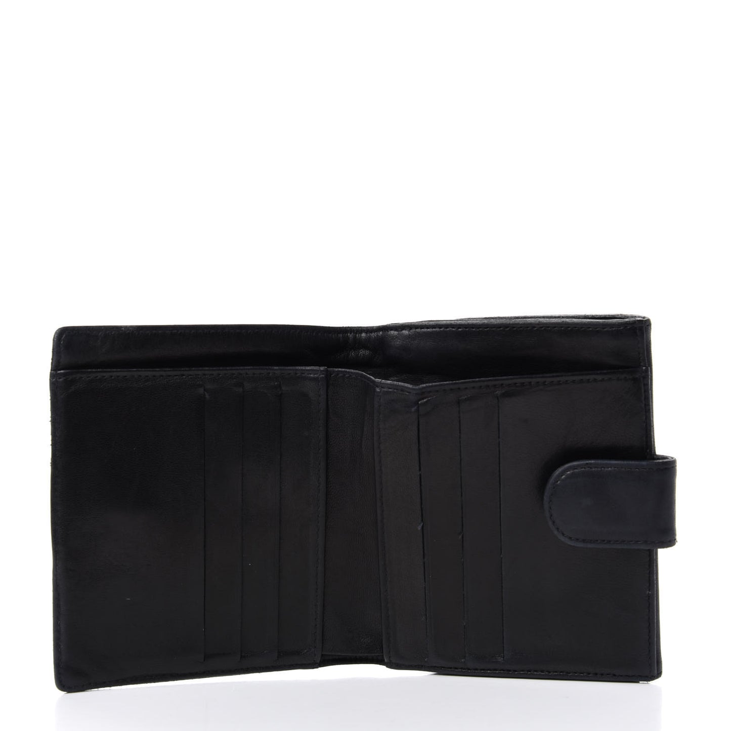 Lambskin Timeless CC Compact French Wallet Black
