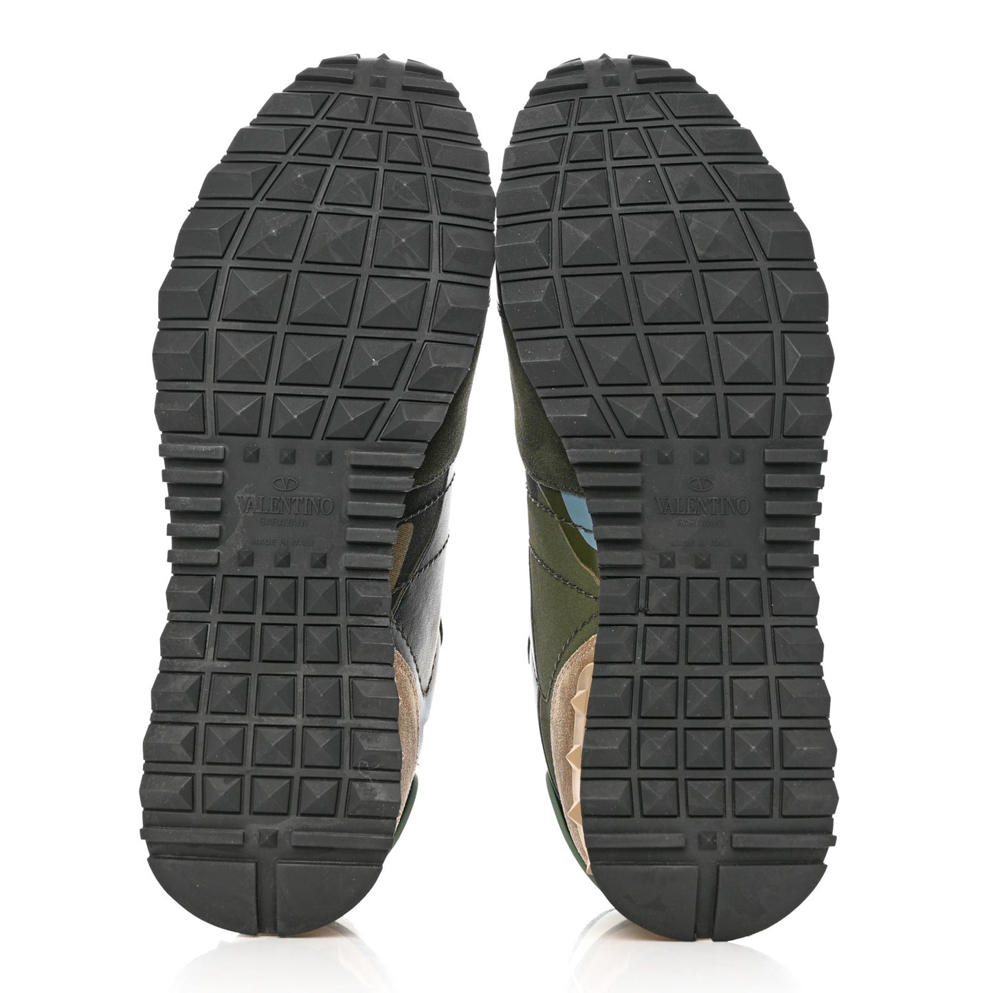 Nappa Suede Camouflage Womens Rockrunner Sneakers 41 Army Green Multicolor