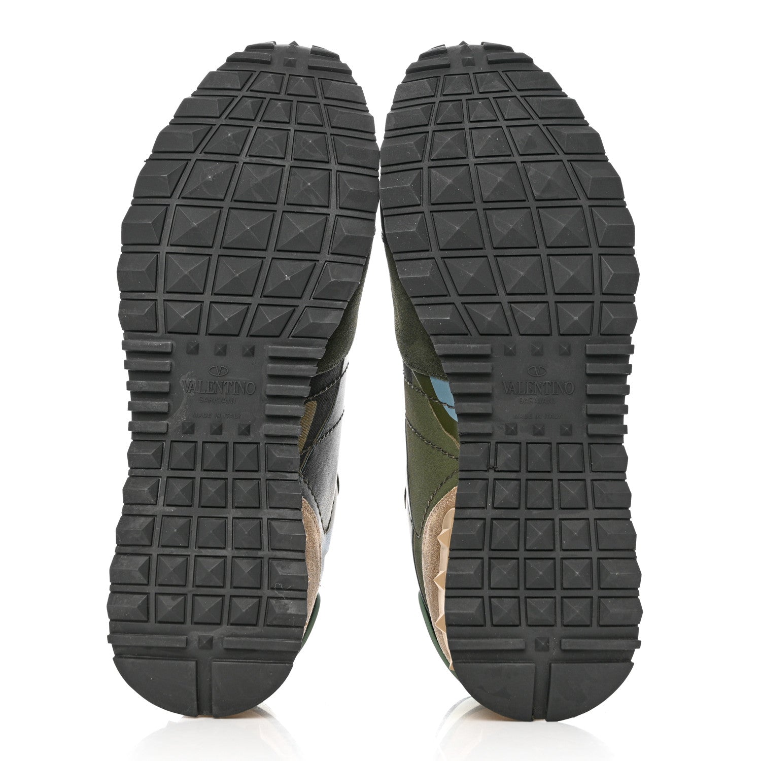 Valentino Garavani Nappa Suede Camouflage Womens Rockrunner Sneakers 41 Army Green Multicolor 5 of 9