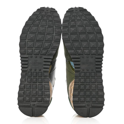 Valentino Garavani Nappa Suede Camouflage Womens Rockrunner Sneakers 41 Army Green Multicolor 5 of 9