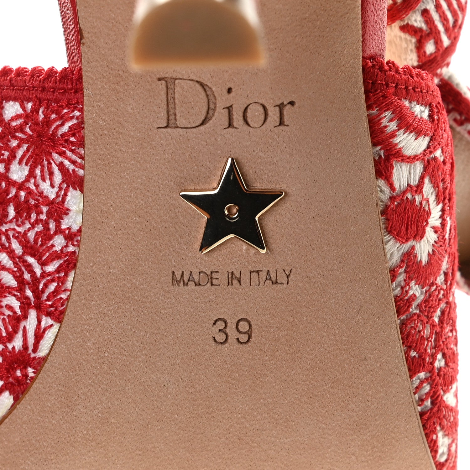 Christian Dior Cotton Ribbon Dioramour D-Royaume J'Adior Slingback 65mm Pumps 39 White Deep Red 8 of 10