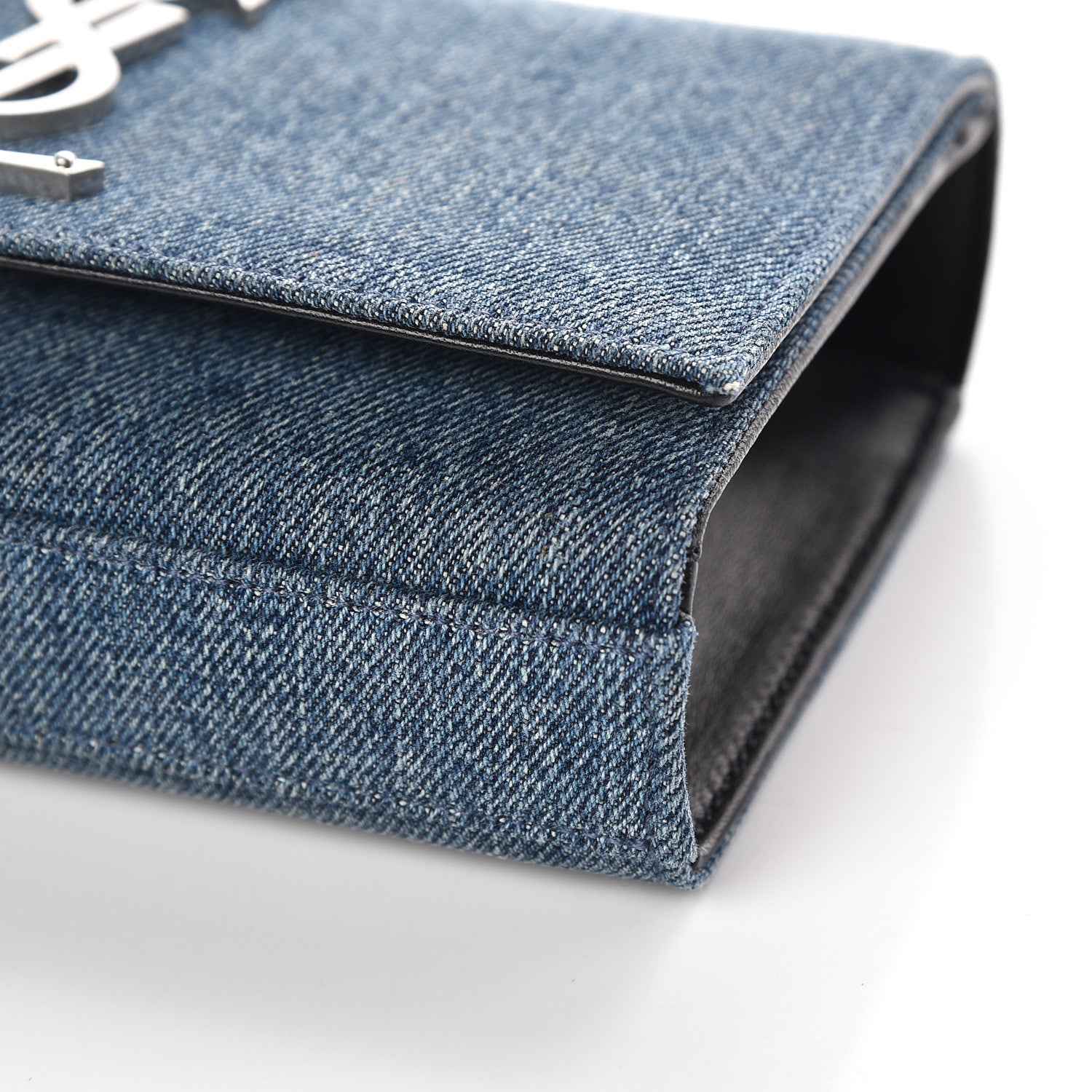 Saint Laurent Denim Small Classic Monogram Kate Satchel Blue 11 of 11