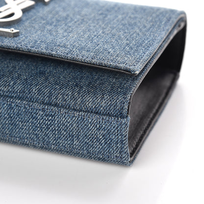 Saint Laurent Denim Small Classic Monogram Kate Satchel Blue 11 of 11