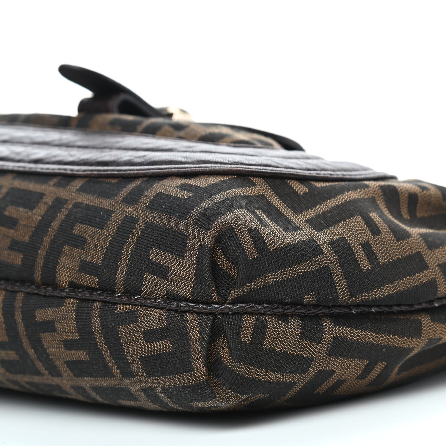 Fendi Zucca Nappa Nuvolata Vitello Tortuga Medium Spy Hobo Tobacco Moro 10 of 12