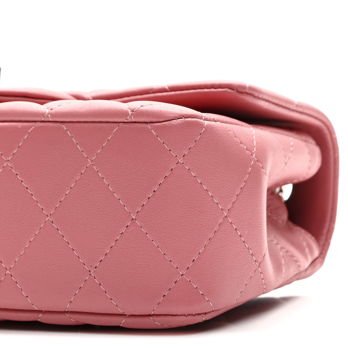 Lambskin Quilted Mini Rectangular Flap Pink