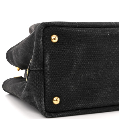 Prada Canapa Small Logo Tote Black Talco 8 of 9