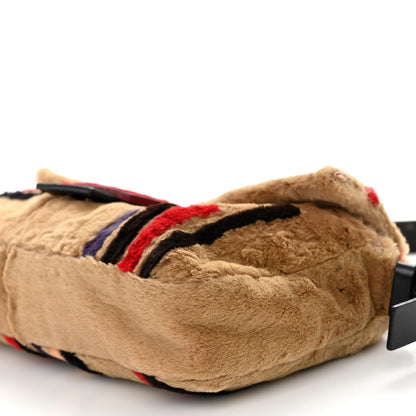 Fendi Rabbit Fur Striped Baguette Multicolor 9 of 11
