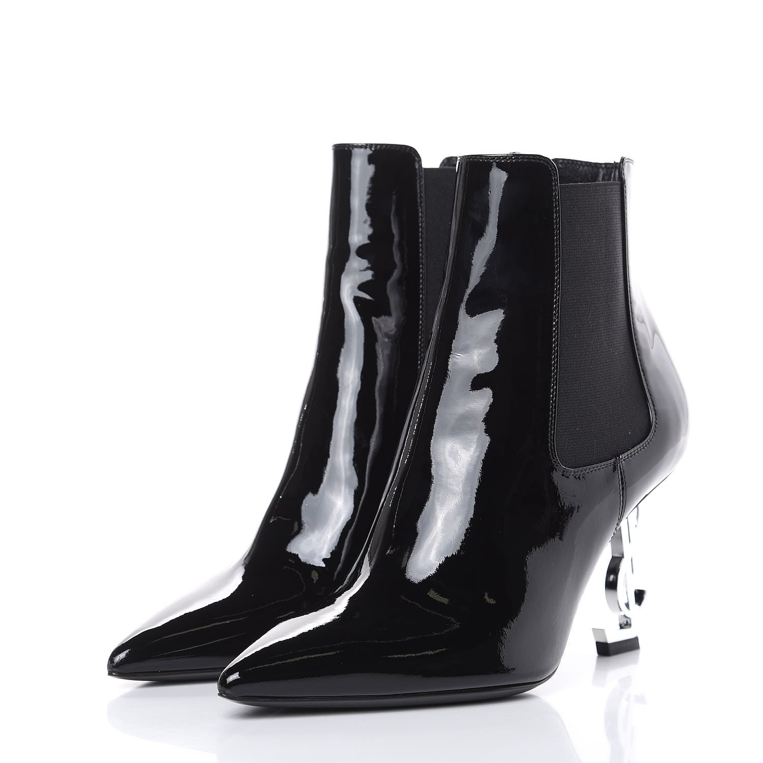 Saint Laurent Patent Opyum Booties 36 Black 3 of 8