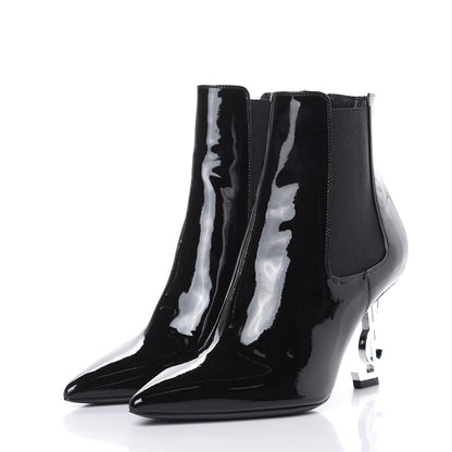 Saint Laurent Patent Opyum Booties 36 Black 3 of 8