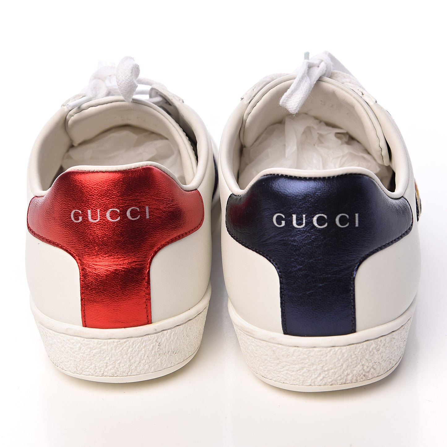 Calfskin Web Bosco Embroidered Ace Sneakers 38.5 White Green