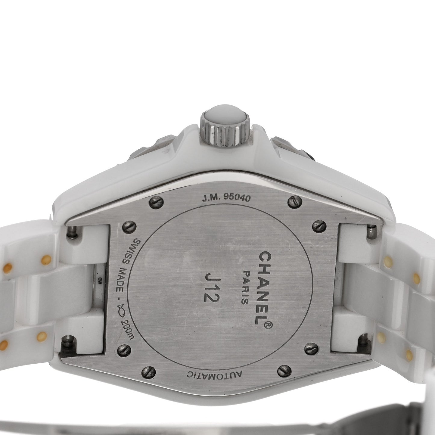 Stainless Steel Ceramic Diamond 38mm J12 Automatic Watch White