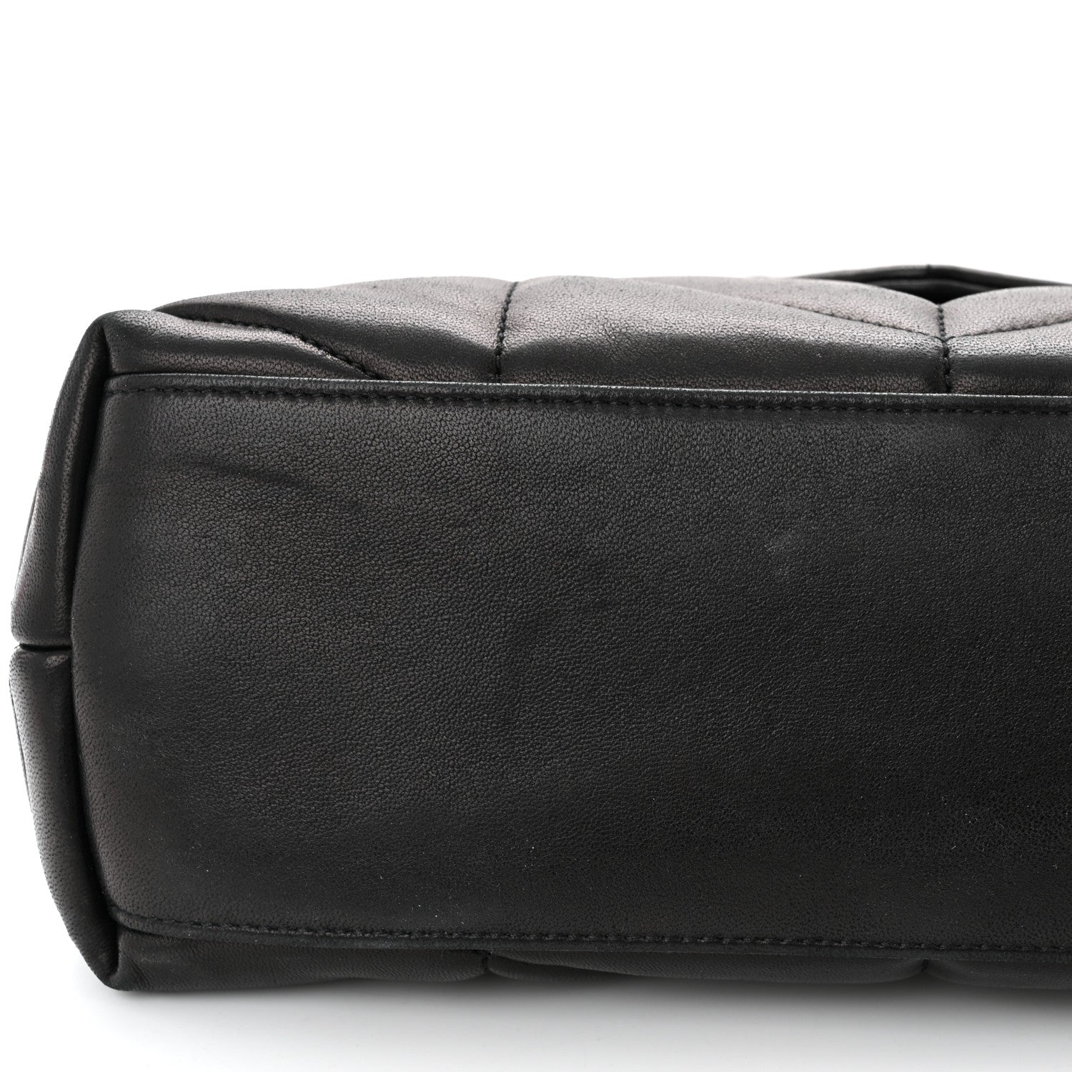 Saint Laurent Lambskin Quilted Monogram Monochrome Small Loulou Puffer Chain Satchel Black 11 of 11