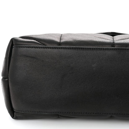 Saint Laurent Lambskin Quilted Monogram Monochrome Small Loulou Puffer Chain Satchel Black 11 of 11