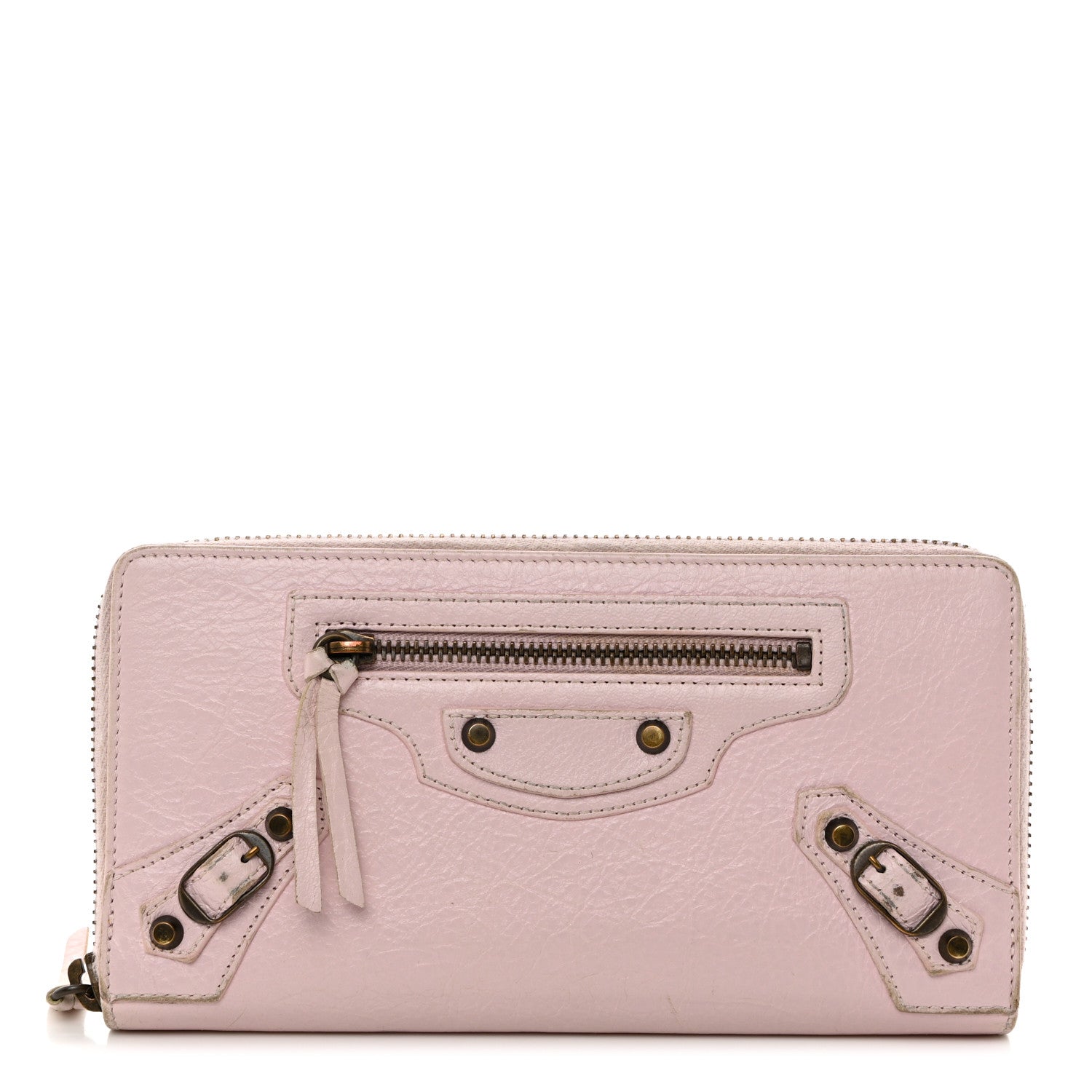 Balenciaga Agneau Classic Hardware Continental Zip Around Wallet Rose Poudre 1 of 8