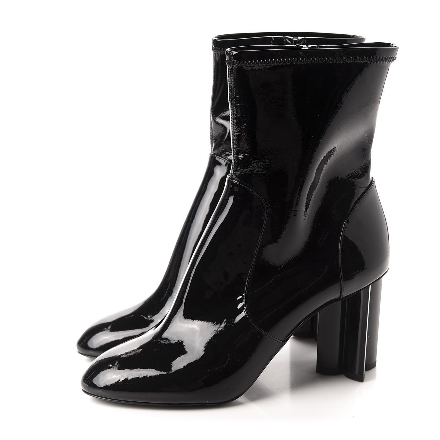 Patent Silhouette Ankle Boots 40 Black