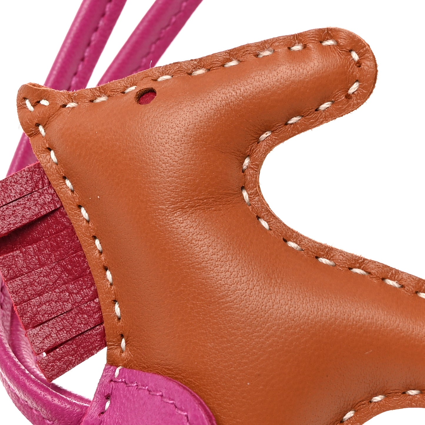 Milo Lambskin Grigri Rodeo Horse Bag Charm PM Gold Rubis Rose Pourpre