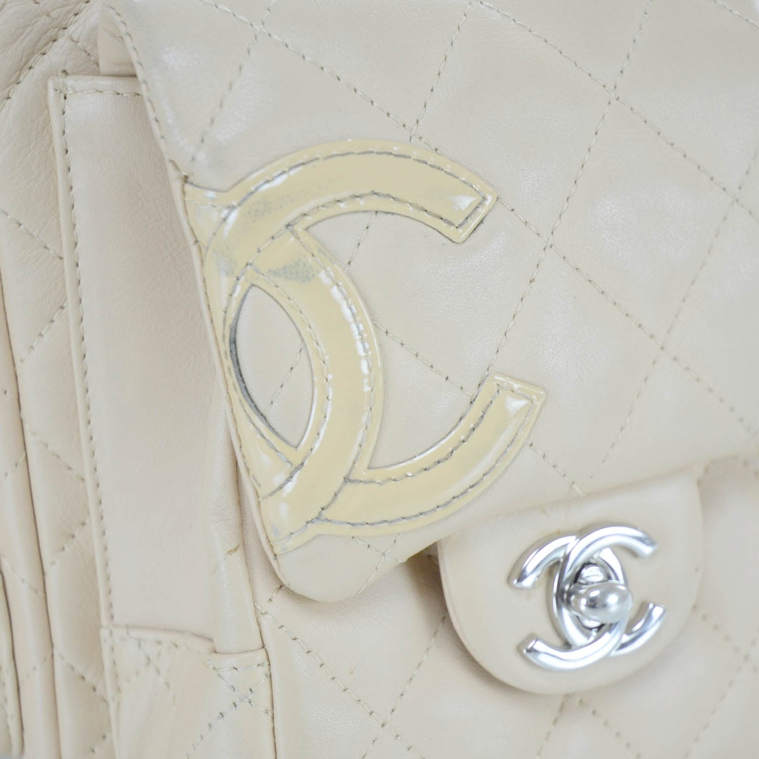 Chanel Calfskin Quilted Small Cambon Multipocket Reporter Beige 8 of 11