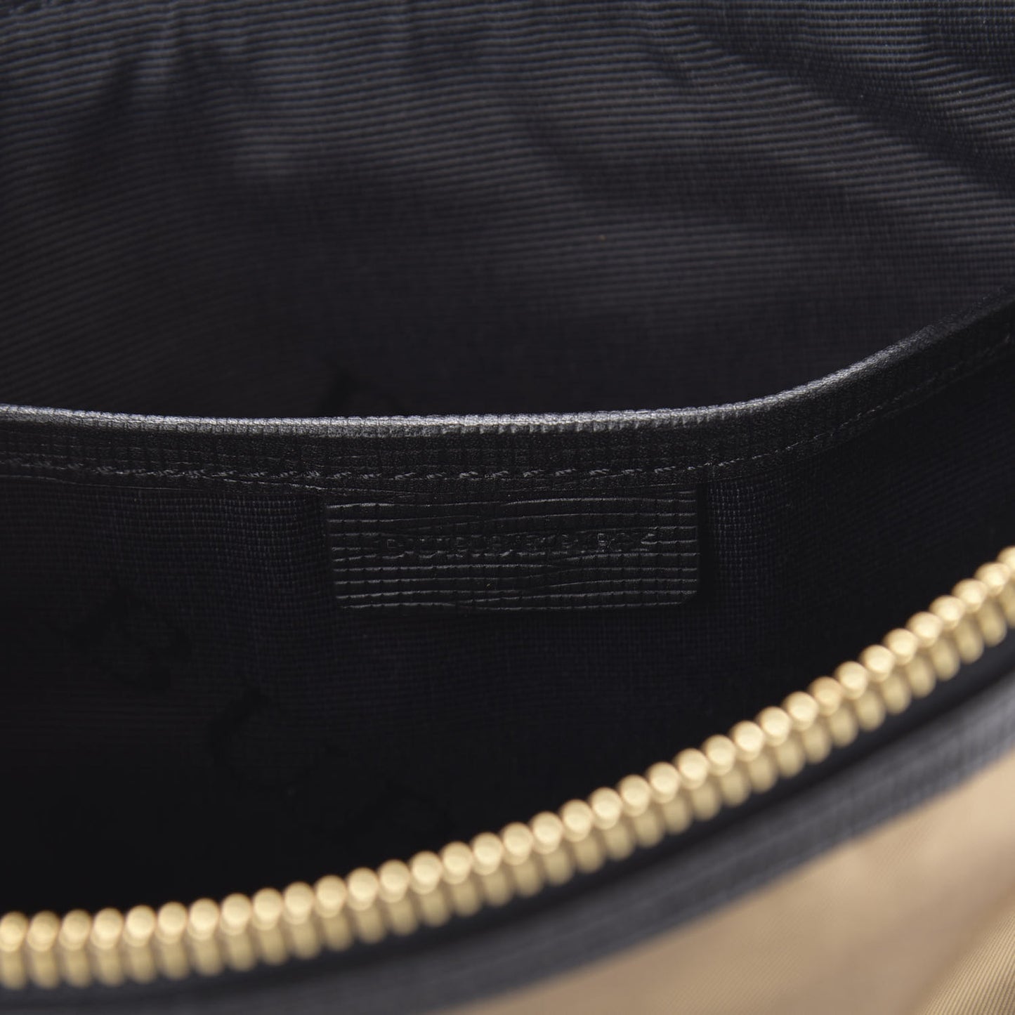Nylon Large Border Pouch Gold Black