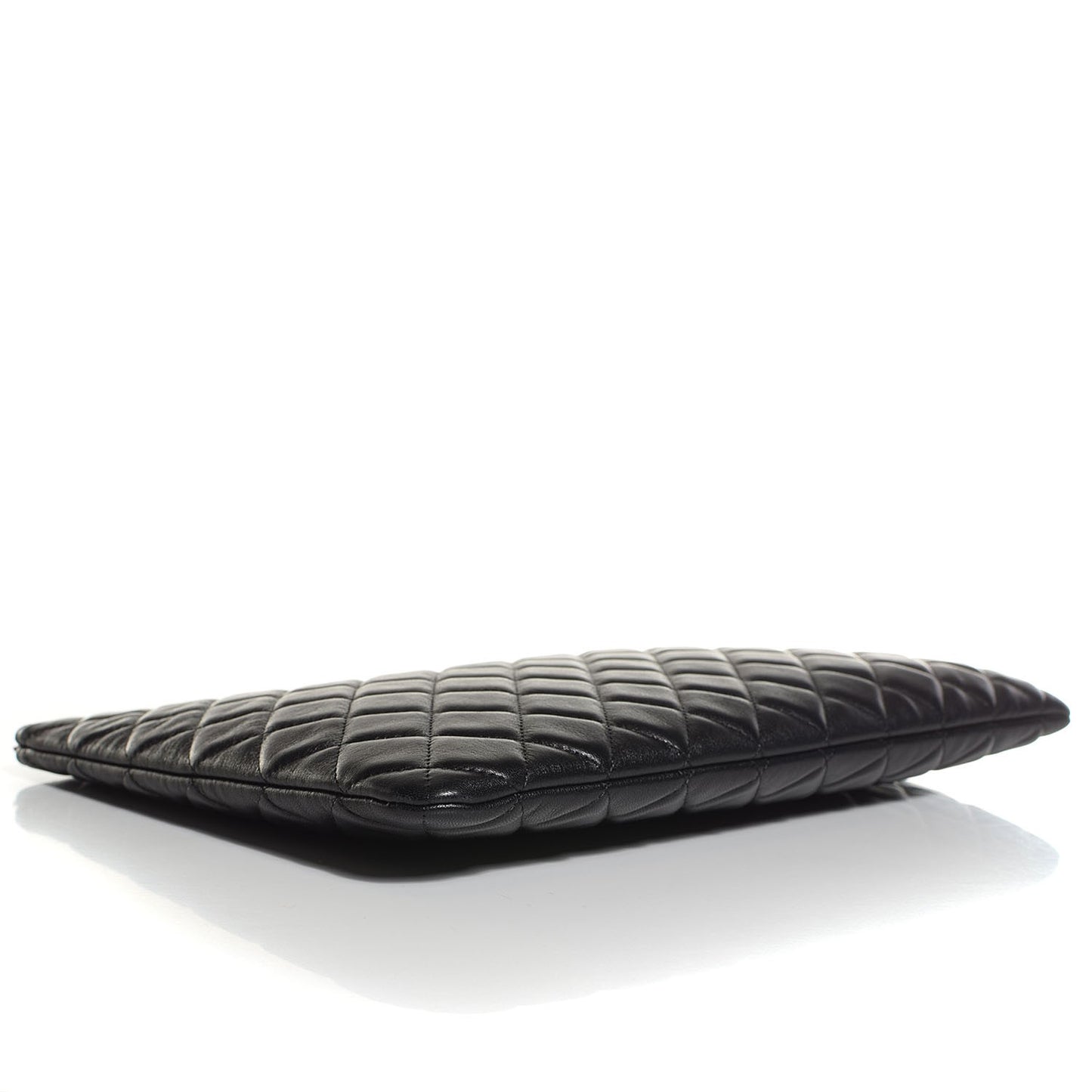 Lambskin Quilted Large Cosmetic Case Black