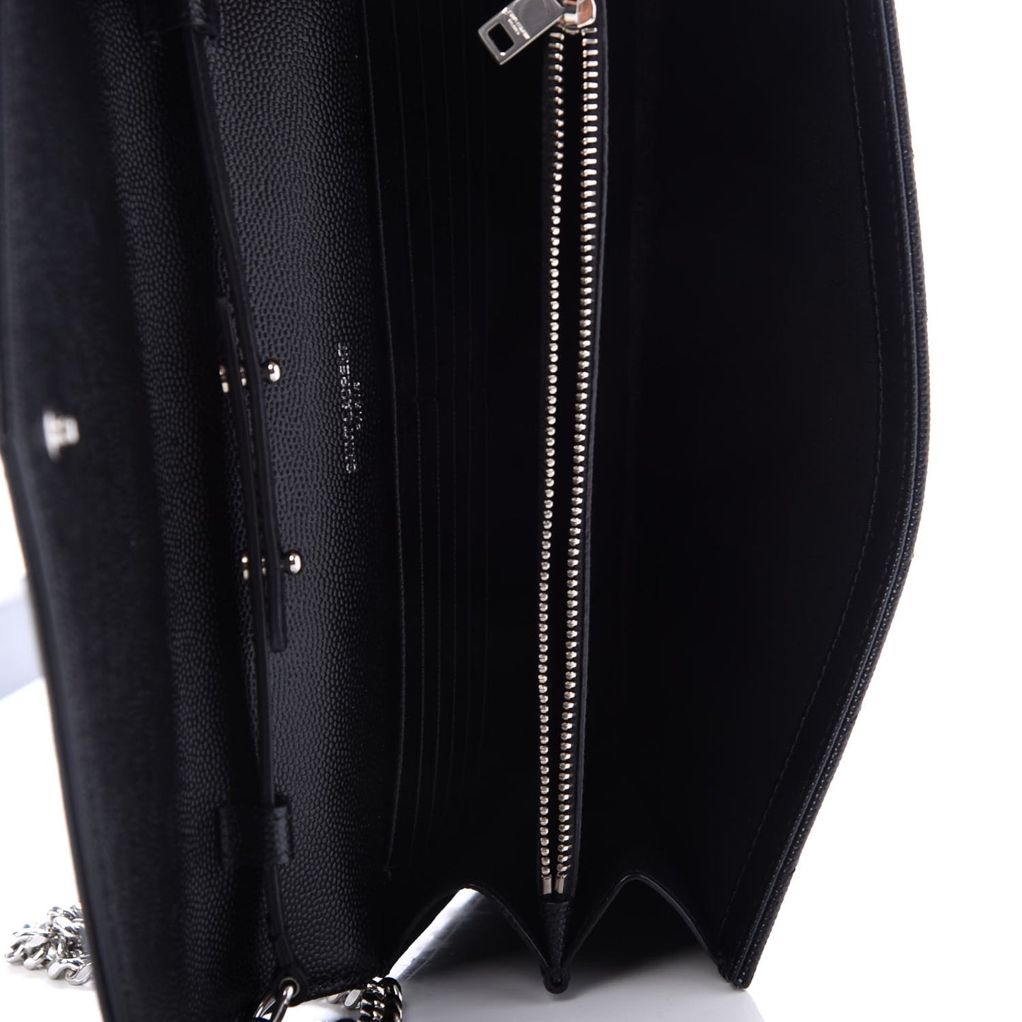 Grain De Poudre Matelasse Chevron Monogram Chain Wallet Black
