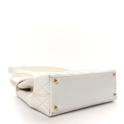 Chanel Calfskin Wild Stitch Shoulder Bag White 4 of 14