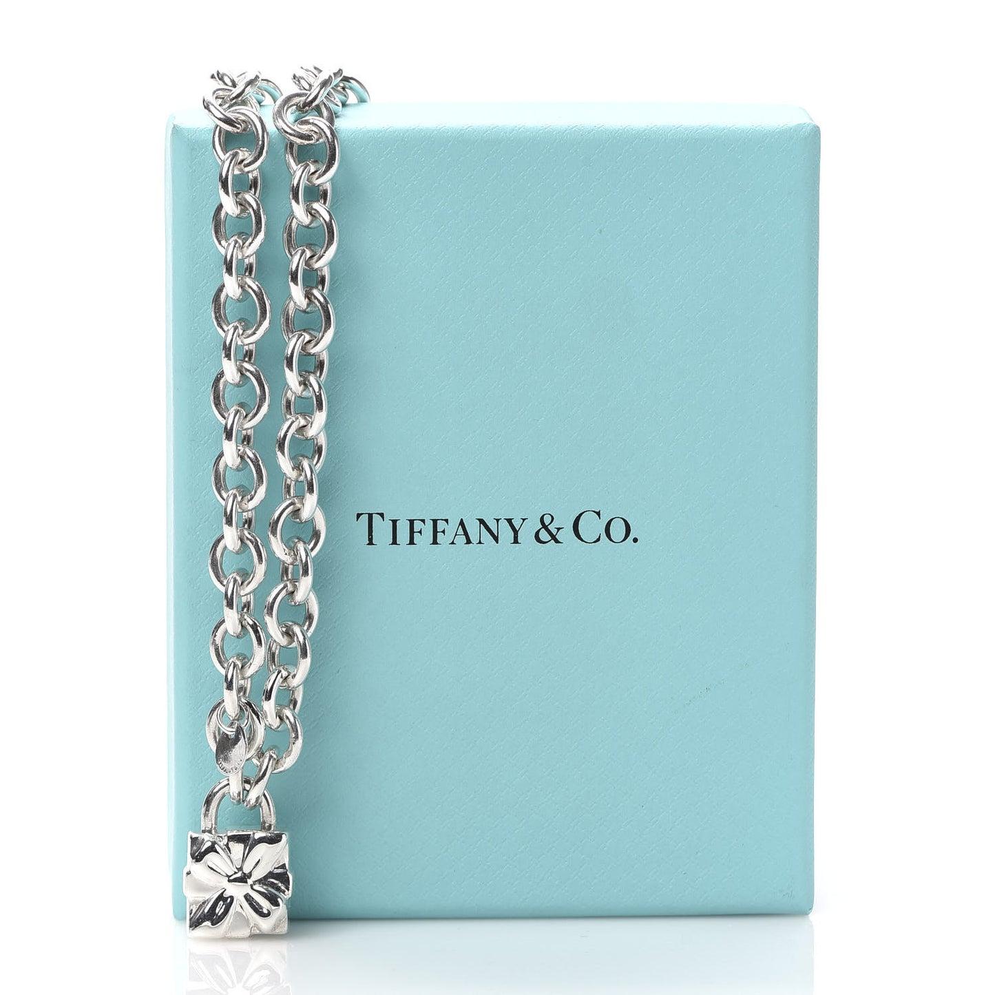 Sterling Silver Gift Box Charm Choker Necklace