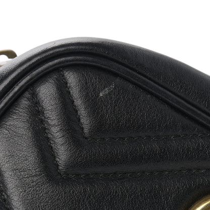 Gucci Calfskin Matelasse Mini GG Marmont Chain Shoulder Bag Black 14 of 15