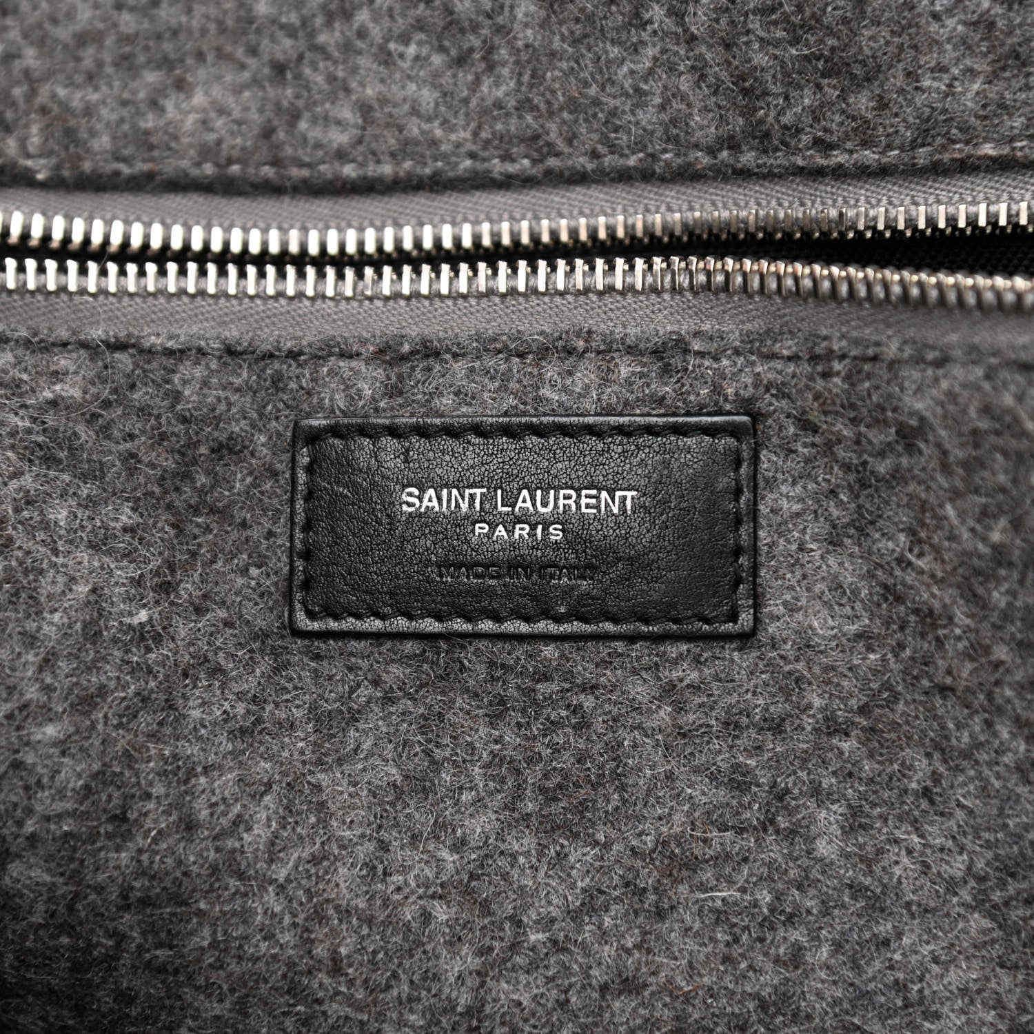 Saint Laurent Wool Calfskin Rive Gauche Tote Grey 6 of 10