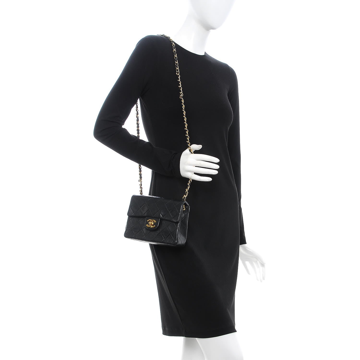 Chanel Lambskin Quilted Mini Square Flap Black 2 of 10