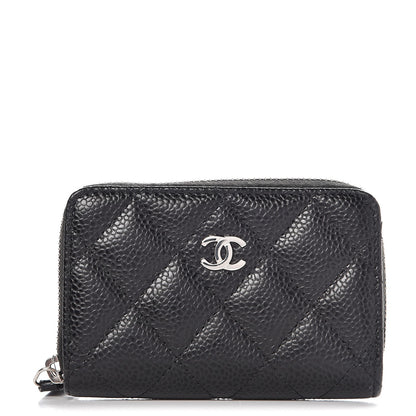 Chanel Caviar Quilted Zip Coin Purse Black 1 of 8