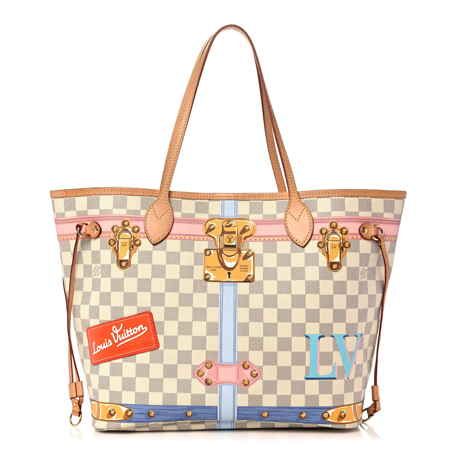 Louis Vuitton Damier Azur Summer Trunks Neo Neverfull MM 1 of 9
