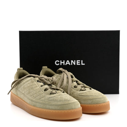 Chanel Suede Calfskin Low Top Sneakers 41 Khaki 9 of 9