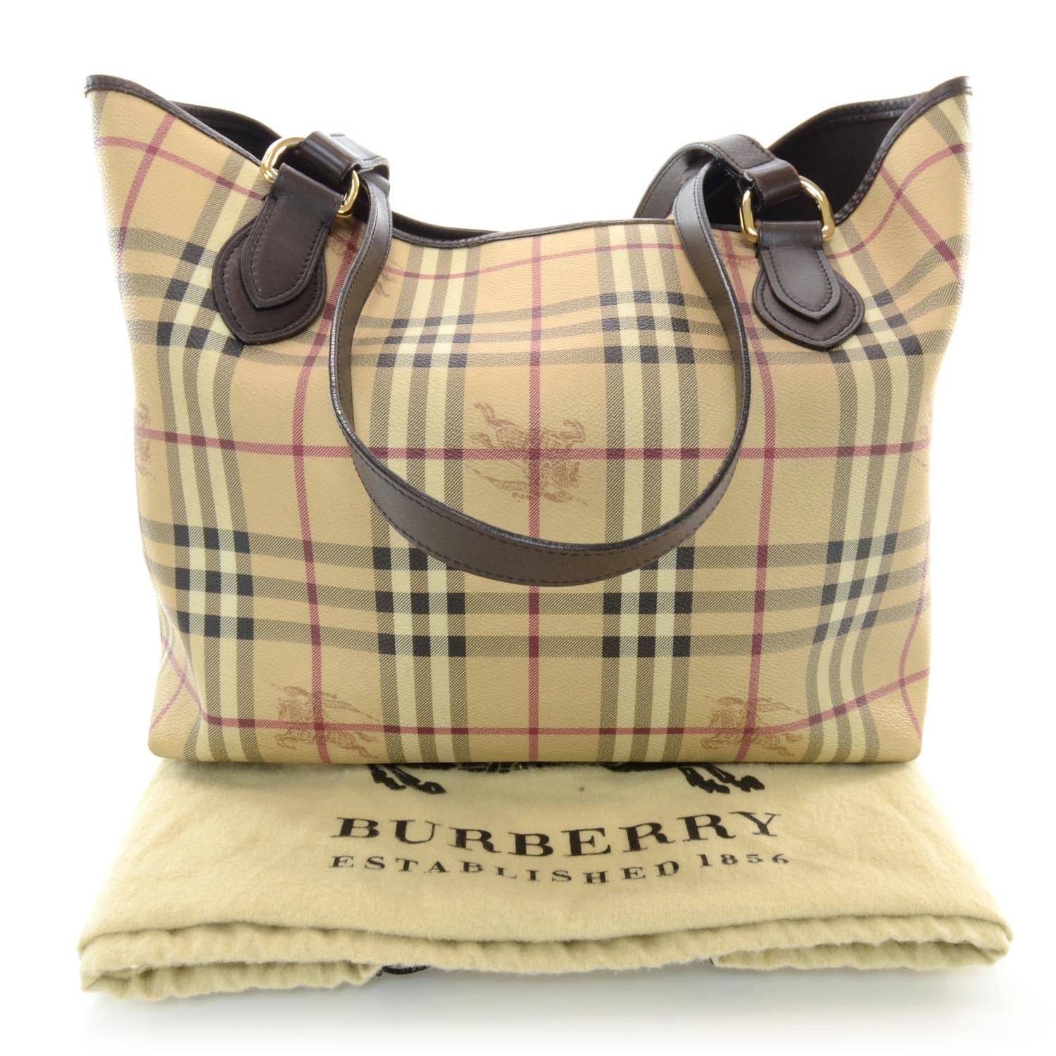 Burberry Haymarket Check Large Tote Brown 3 of 7