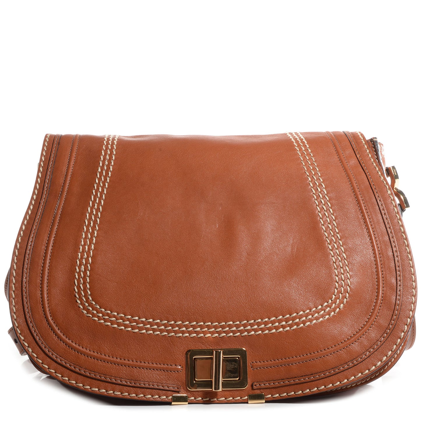 Calfskin Large Marcie Lock Messenger Armagnac