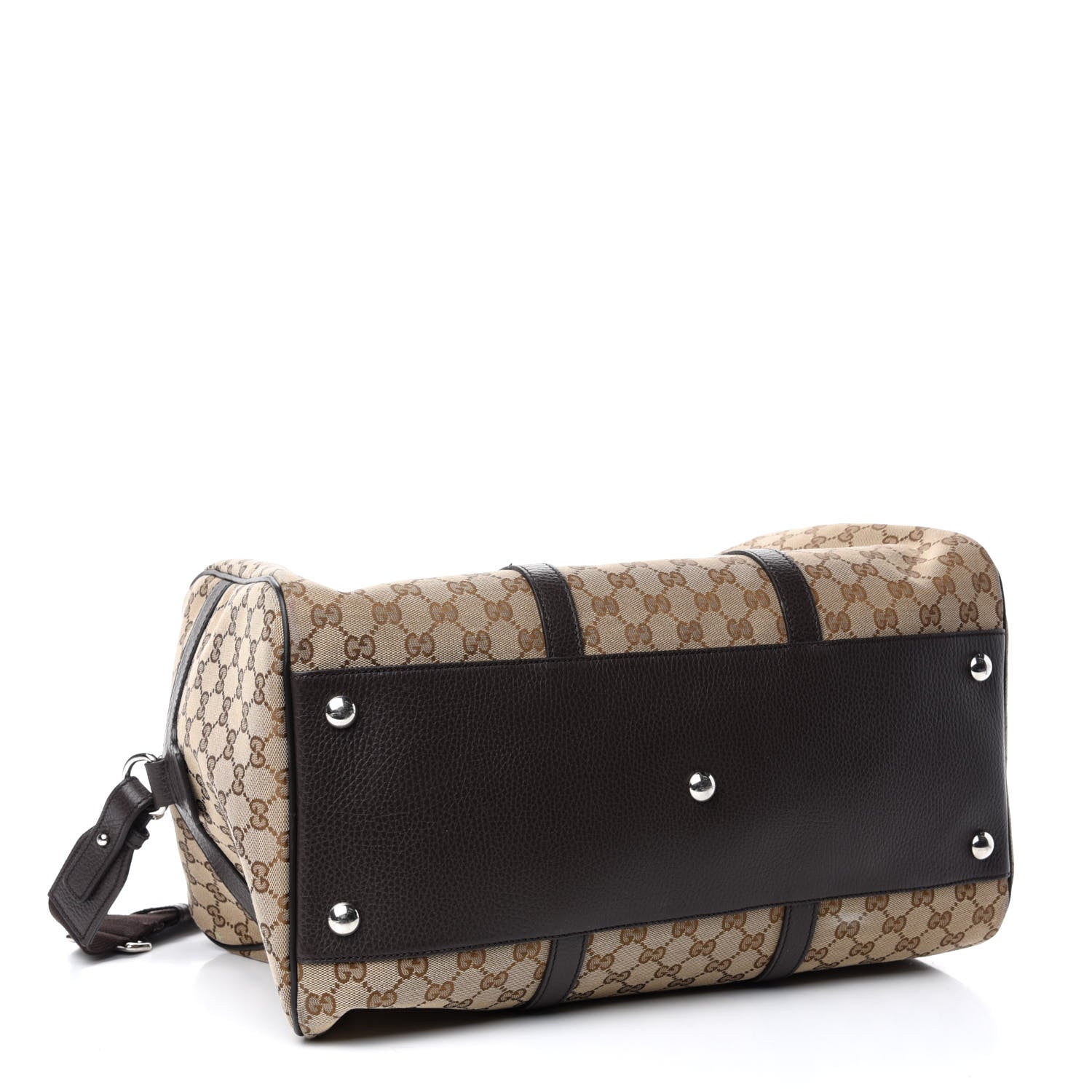 Gucci Monogram Dollar Calfskin Boston Duffle Bag Beige Ebony Testa di Moro Marrone Scuro 3 of 10