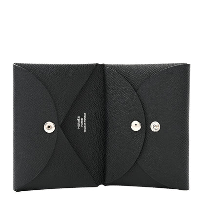Hermes Epsom Calvi Duo Card Case Black 5 of 9