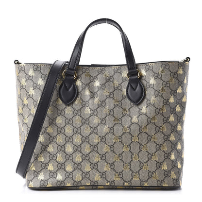 Gucci Soft GG Supreme Monogram Bees Small Crossbody Tote Beige Oro Black 1 of 10