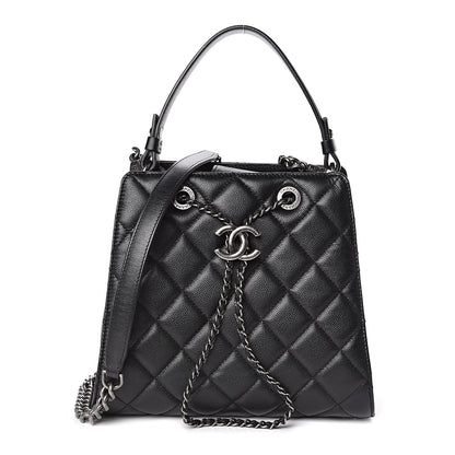 Chanel Caviar Quilted Small CC Bucket Bag Black 1 of 10