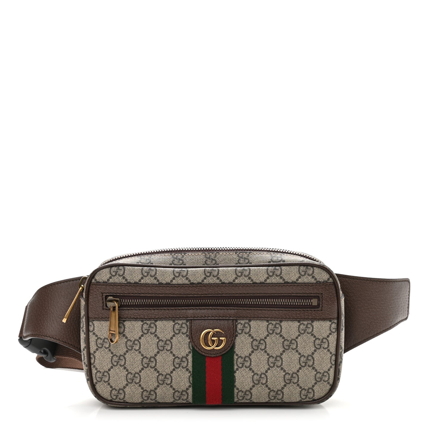 Soft GG Supreme Monogram Medium Ophidia Belt Bag Dark Brown