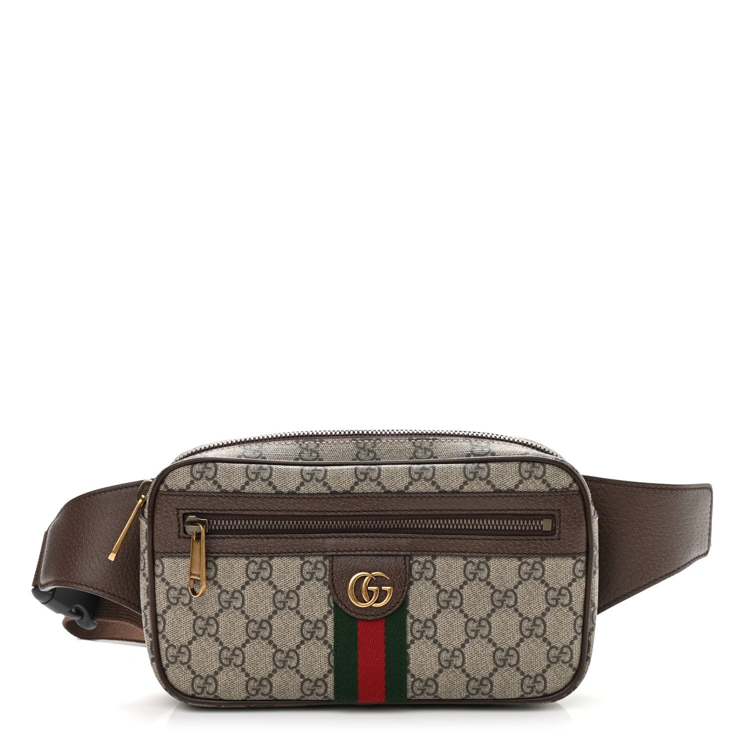 Gucci Soft GG Supreme Monogram Medium Ophidia Belt Bag Dark Brown 1 of 9