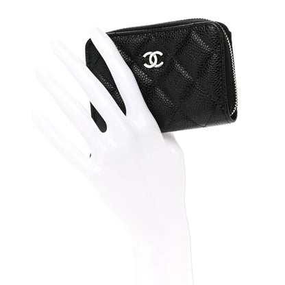 Chanel Caviar Quilted Zip Coin Purse Black 3 of 8