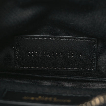 Saint Laurent Grain De Poudre Chevron Monogram Bill Pouch Black 7 of 8