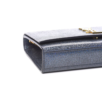 Saint Laurent Sparkle Calfskin Medium Classic Monogram Kate Satchel Graphite 6 of 8