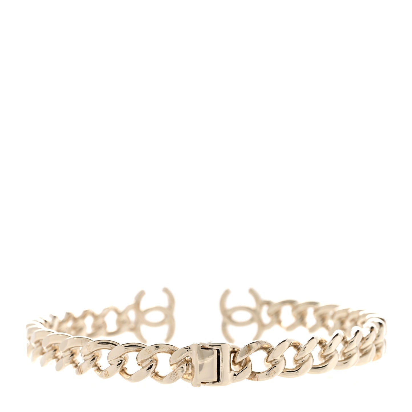 Metal CC Chain Link Choker Necklace M Gold